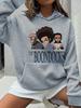 Женская толстовка Boondocks с принтом персонажа мультфильма, повседневный пуловер с длинным рукавом и карманом-кенгуру