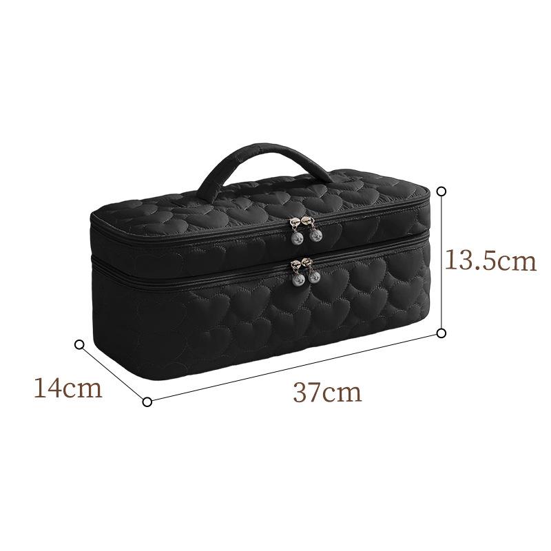 Double-Layer Hair Dryer Storage Bag Portable Large Capacity Dustproof Curler Makeup Bag With Handle Carrying Case For Travel
