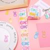 100-500 шт. Наклейки на Пасхального Кролика Рулон Милые Цветные Бумажные Наклейки с Кроликами 9 Дизайнов Узор Наклейки для Запечатывания Подарочной Упаковки