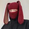 Балаклава Шляпа Удобная Ветрозащитная Дышащая Длинные Уши Зайца Вязаная Шапка Милая Шапка с Ушами Зайца Для Вечеринки Косплея