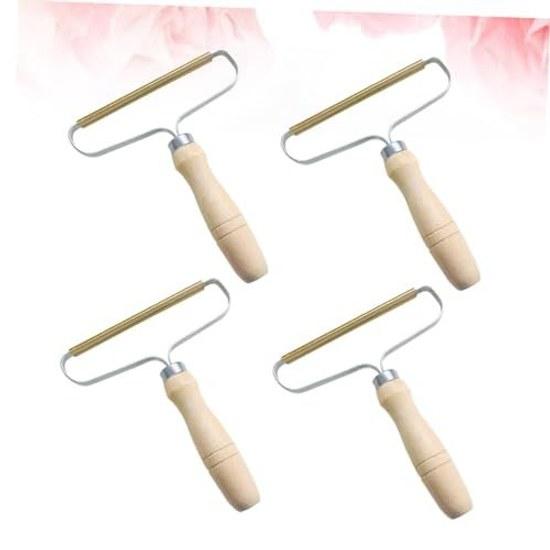 Generic lint remover manual hair removal tool wooden handle suitable clothing furniture car interior no residue easy pet