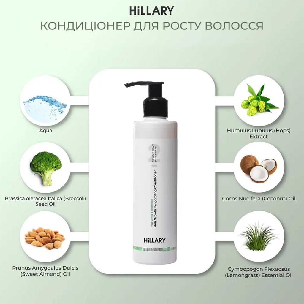 Shampoo + Conditioner Hillary Hop Cones & B5 Hair Growth Invigorating, 500 Ml