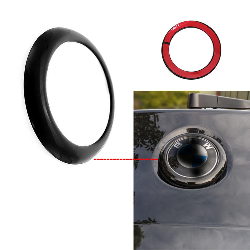 AIFR4 Car Rear Badge Logo Emblem Ring Trim Decorative Cover Sticker For BMW 1 Series M135i M140i F20 F21 Trunk Door Decoration