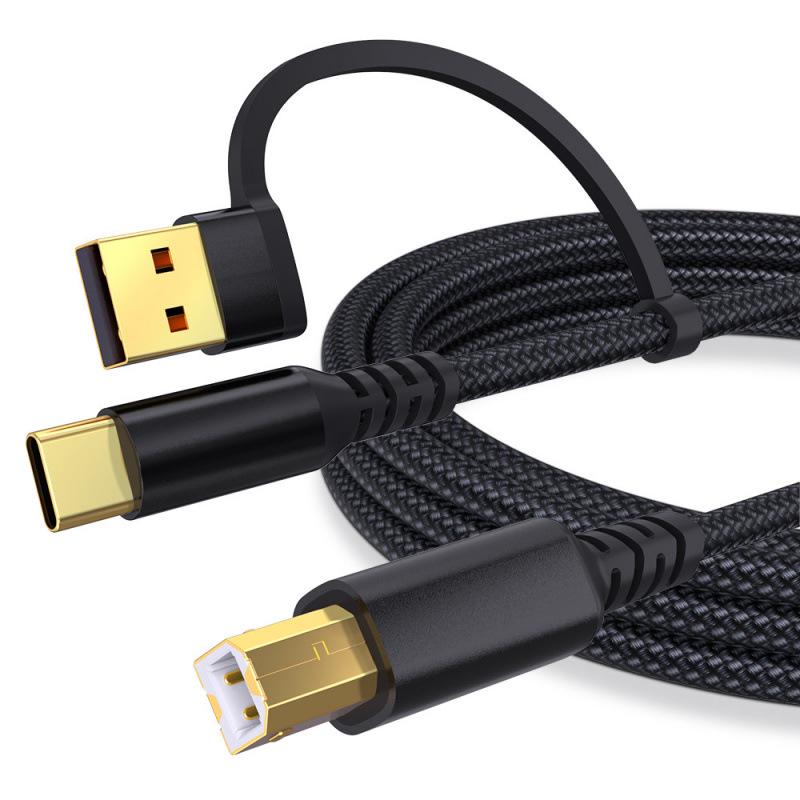 Позолоченный USB-кабель для принтера Type-C/B (папа)
