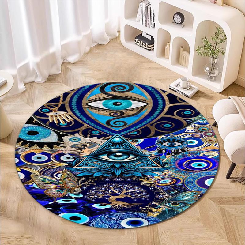 Mystic Eye Mandala Art Round Rug Home Soft Decorative Anti Slip Yoga Table And Chair Mat Carpet Outdoor Floor Mat Carpet S3