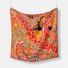 Twill Silk Scarf Woman Giraffe Painting Square Scarves Wraps Bandana Small Hijab Silk Foulards Tie Headband Neckerchief 53CM