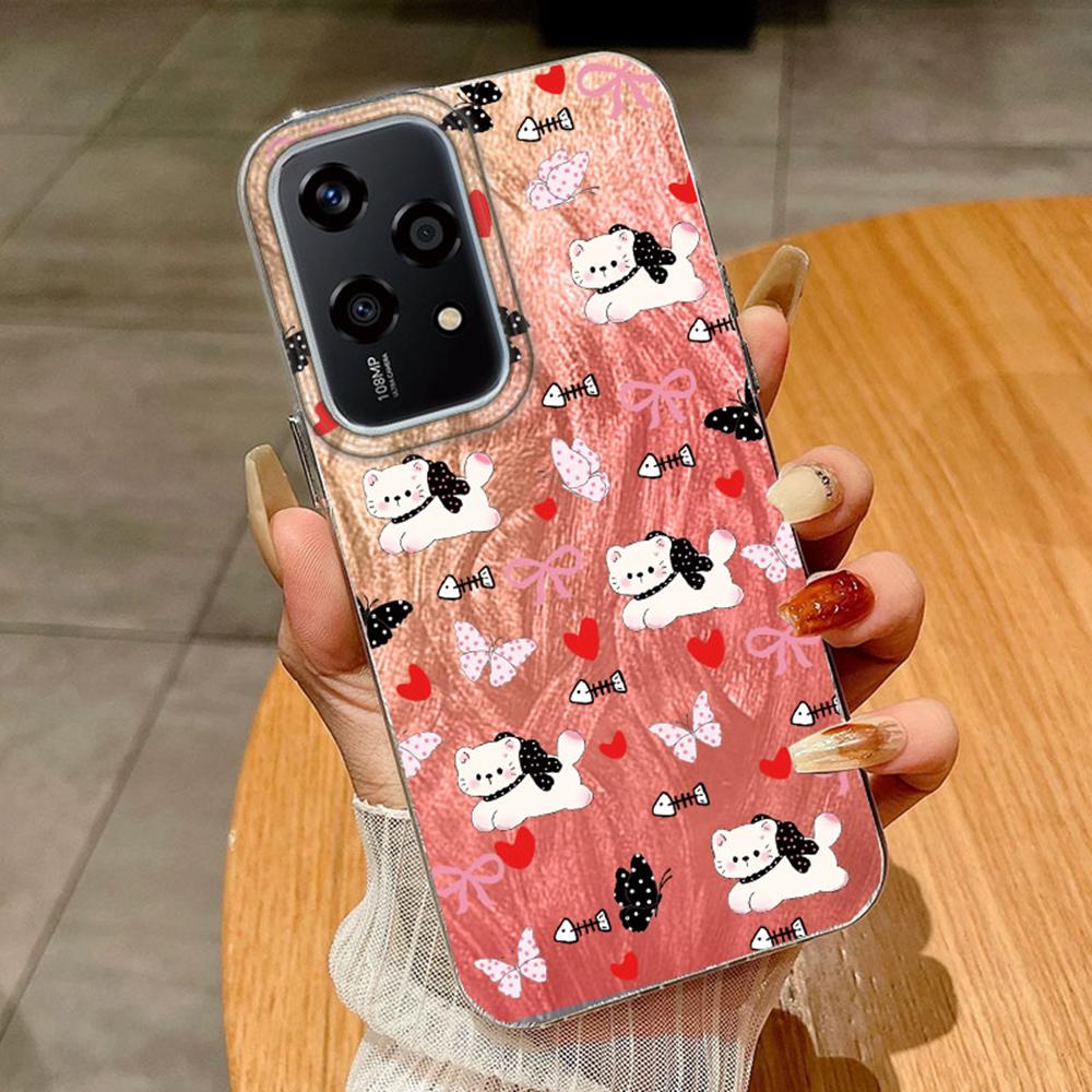 Чехол с цветной бабочкой и градиентом для Huawei Honor 400 200 Magic5 Lite 200 Pro X9a X9c X8a, чехлы для телефонов, мягкий силиконовый бампер, жесткая задняя крышка из ПК