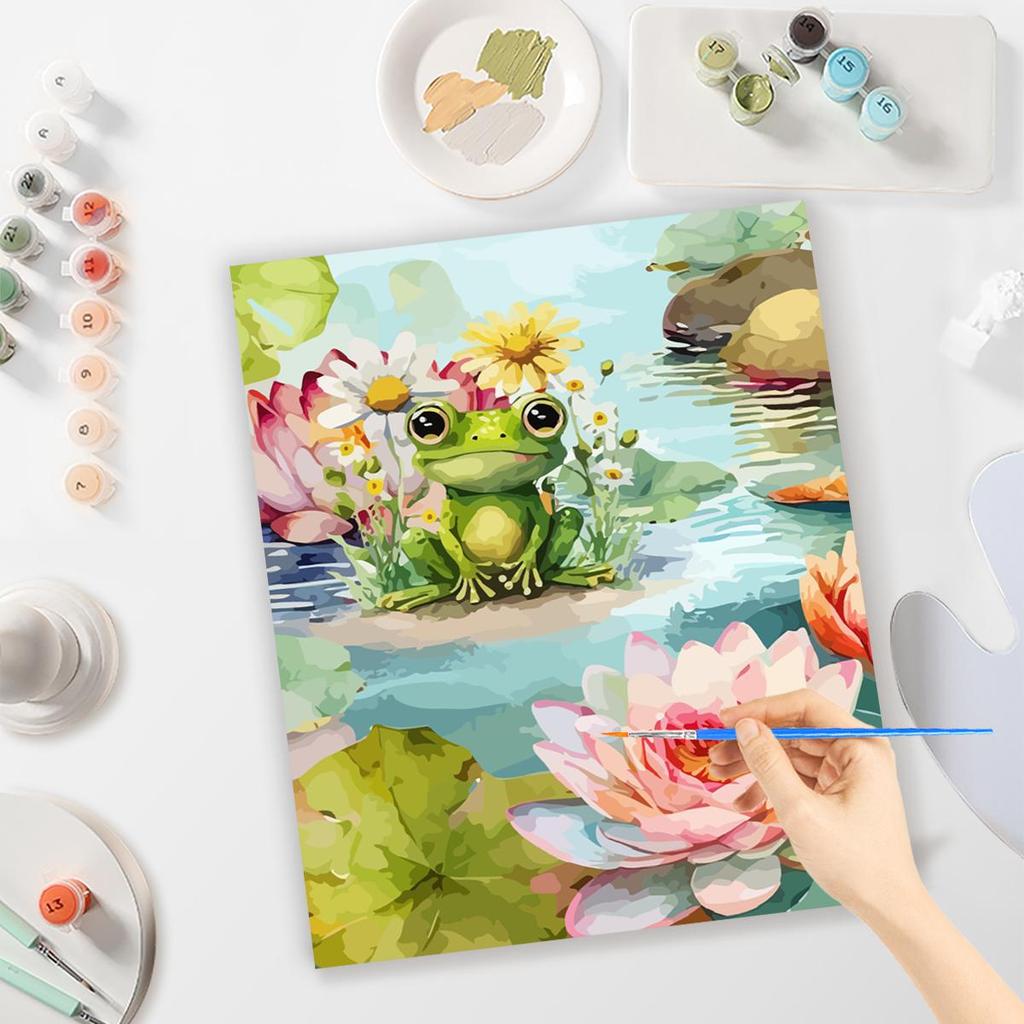 Рамка с цветком лотоса, картина по номерам для взрослых, наборы, картина ручной работы по номерам, картина для подарка своими руками, 40x50 см