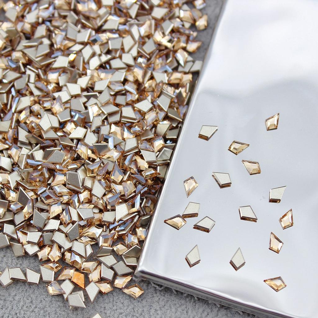 Super Flash K9 White Crystal Flat Bottom Inverted Edge Nail Art Diamond Prism 1:1 Imitation Huazi Inverted Edge Does Not Fall Off The Bottom Nail Art