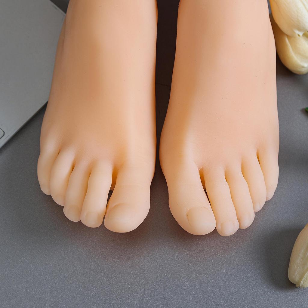 Silicone Mannequin Feet Fetish Female Foot Model Fake Nail Art Display Tassel Bone Ankle Dummy Human Medical 3604