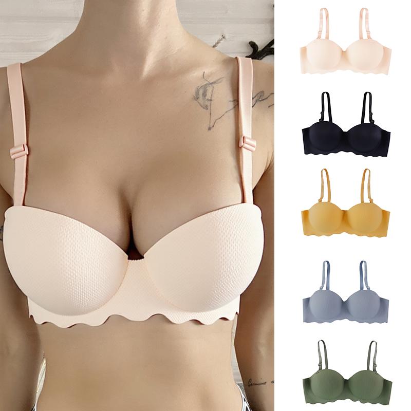 Однотонные бесшовные бюстгальтеры женское нижнее белье сексуальный пуш-ап бюстгальтер собирающий женское нижнее белье бретельки беспроводной бралетт
