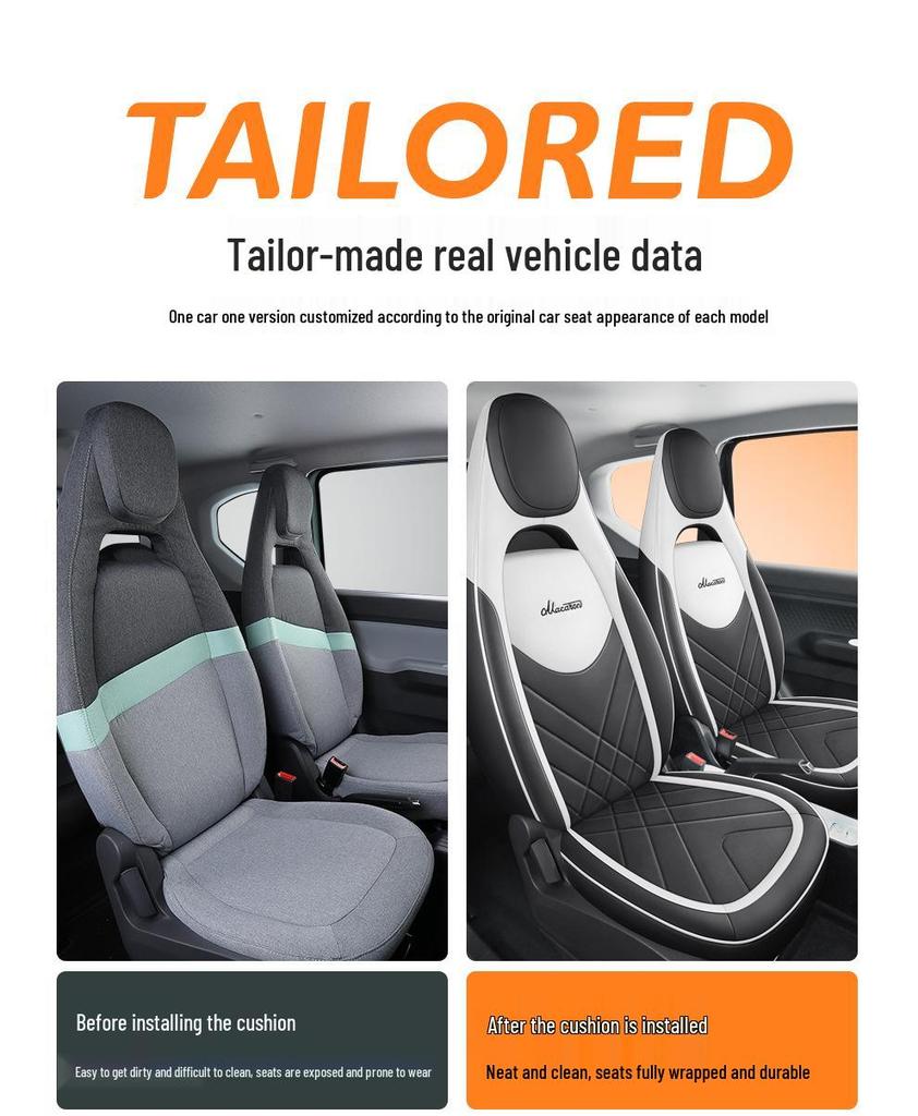 Wuling Hongguang Mini Macaron Full Leather Cartoon Seat Cover for MINIEV