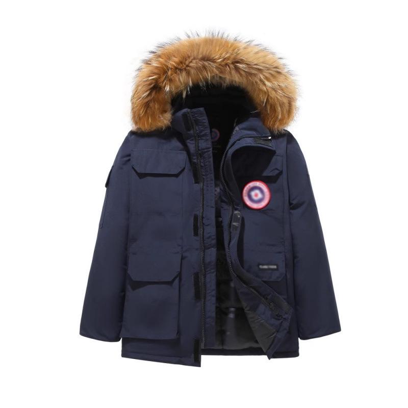 Мужская длинная экспедиционная куртка на гусином пуху - Модель 08, Ниже колена, Утепленная для холодной погоды