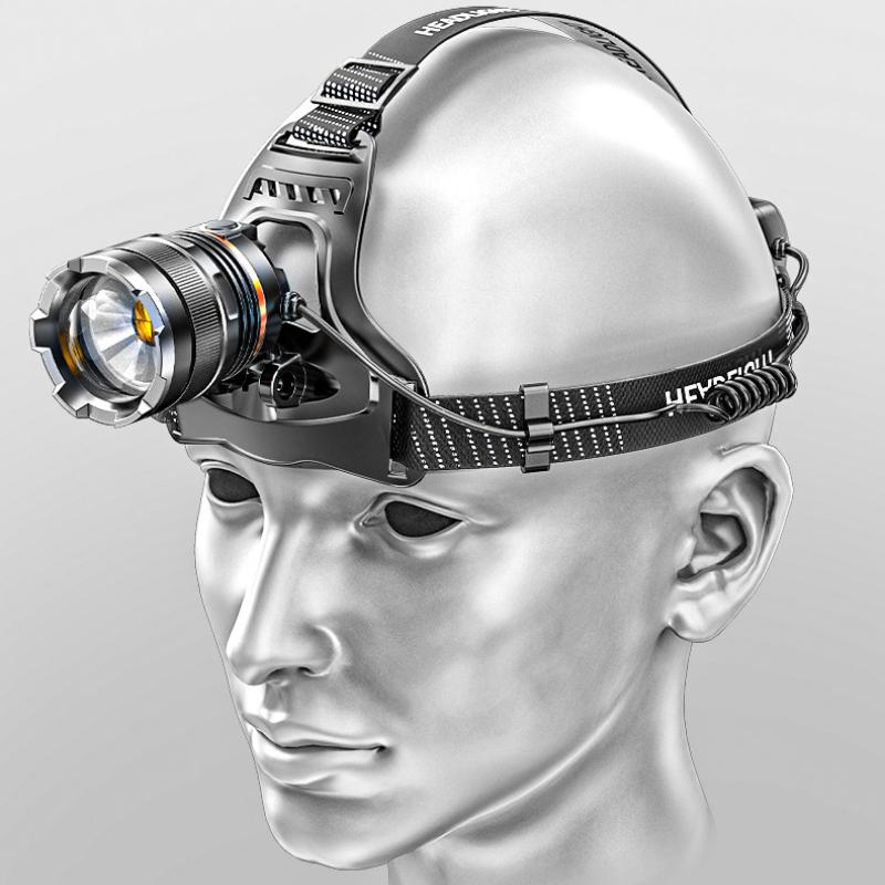 Новейший светодиодный мощный светочувствительный налобный фонарь XHP50 Налобный фонарь для наружного освещения Налобный фонарь со сверхвысоким сроком службы Наружное освещение Лампа для ночной рыбалки Лампа для рыбалки