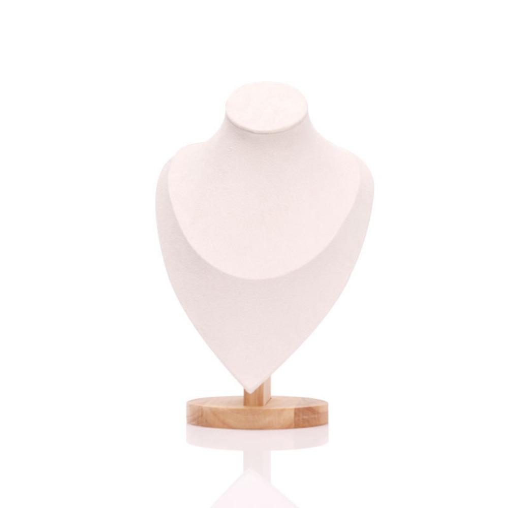Wooden Necklace Display Rack Suede Display Model High Quality Neck Display Props Necklace
