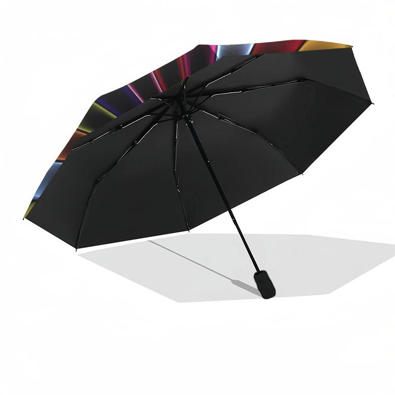 1pc Colorful Wheel Automatic Open/Close Umbrella, Folding Compact Umbrella with Lightweight Design for Women/Men yy251028225