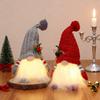 Lighted Christmas Gnome Small Light Up Plush Santa Elf with Knitted Hat Stuffed Swedish Tomte Toy for Winter Tabletop Fireplace Decor