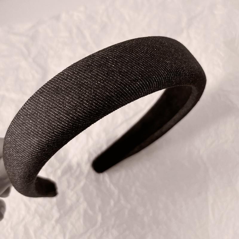 Винтажная джинсовая повязка на голову 3 см Простая губчатая повязка для волос для женщин, девочек, для шопинга, умывания лица, головной убор, классический джинсовый обруч для волос