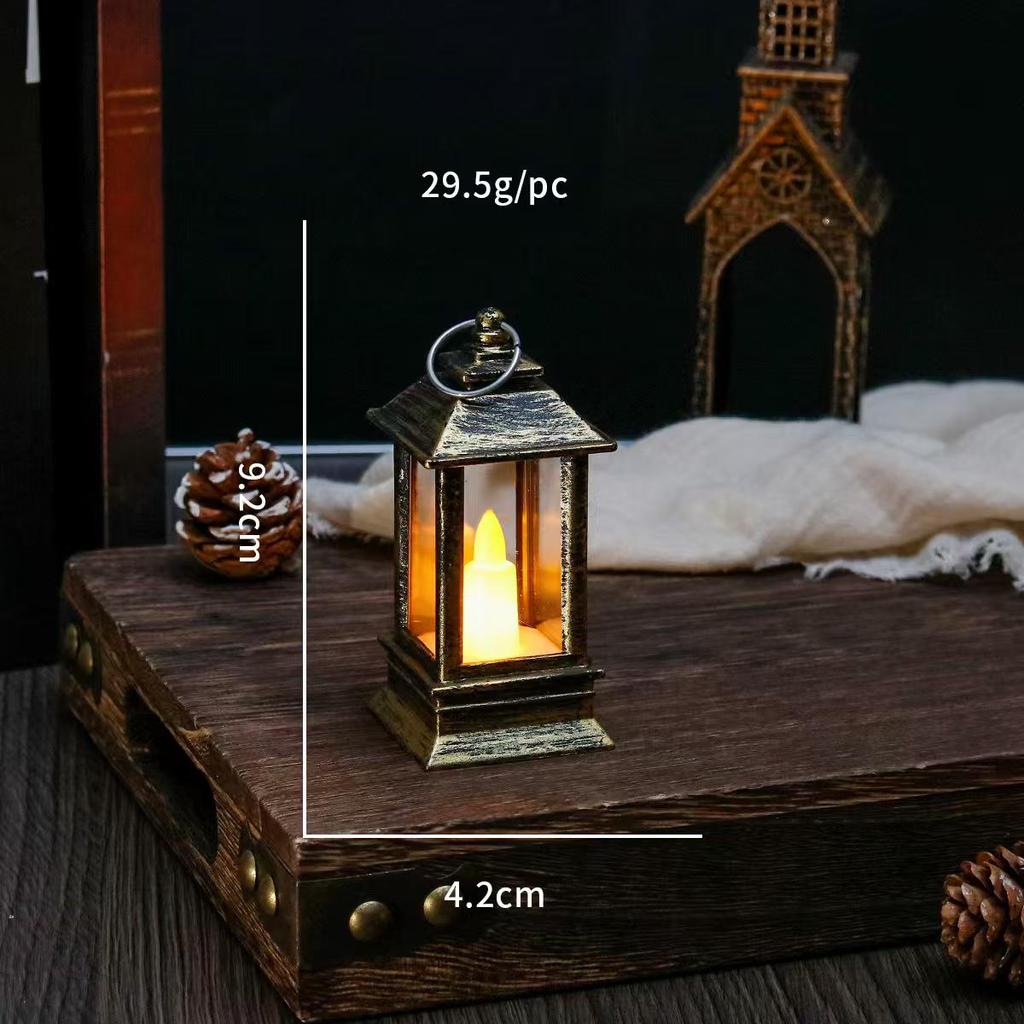 Mini Retro Hurricane Lantern: Christmas Candle Night Light & Toy Gift Decor