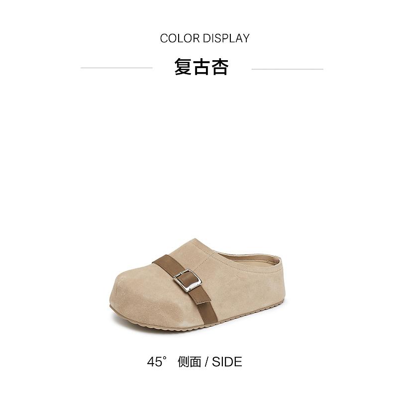 Sijiatu Autumn New Big Head Shoes, Boken Shoes, Thick soled Cool Slippers, Women's Sandals