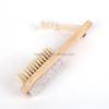 2 in 1 Double-sided Foot Care Scrub with Wooden Handle Foot File and Pumice Stone Cleaning Brush Nail Dusting Brush