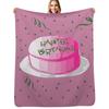 Розовый Торт на День Рождения Арт Плед Уютный Плед для Дивана для Просмотра ТВ Дремоты