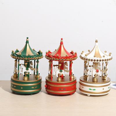 Творческая карусель, рождественские детские подарки, рождественская деревянная музыкальная шкатулка, украшения для дома, рабочего стола, рождественская елка, октавная коробка