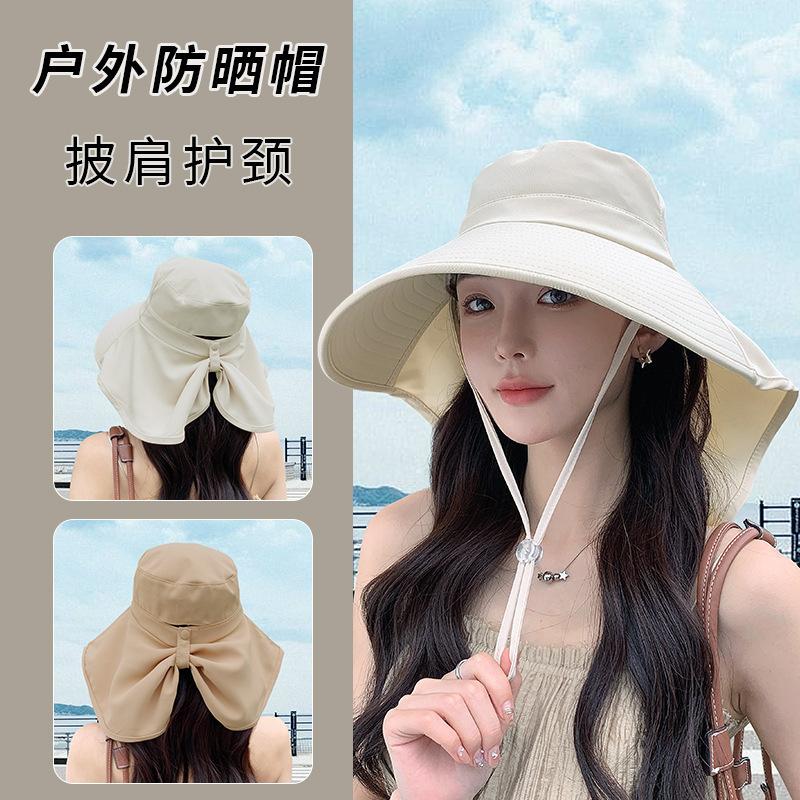 Hat Women's Summer Sun Hat Small Fresh Korean Edition Basin Hat Fashion Women's Sun Hat Sunscreen Beach Big Eaves Hat Tide