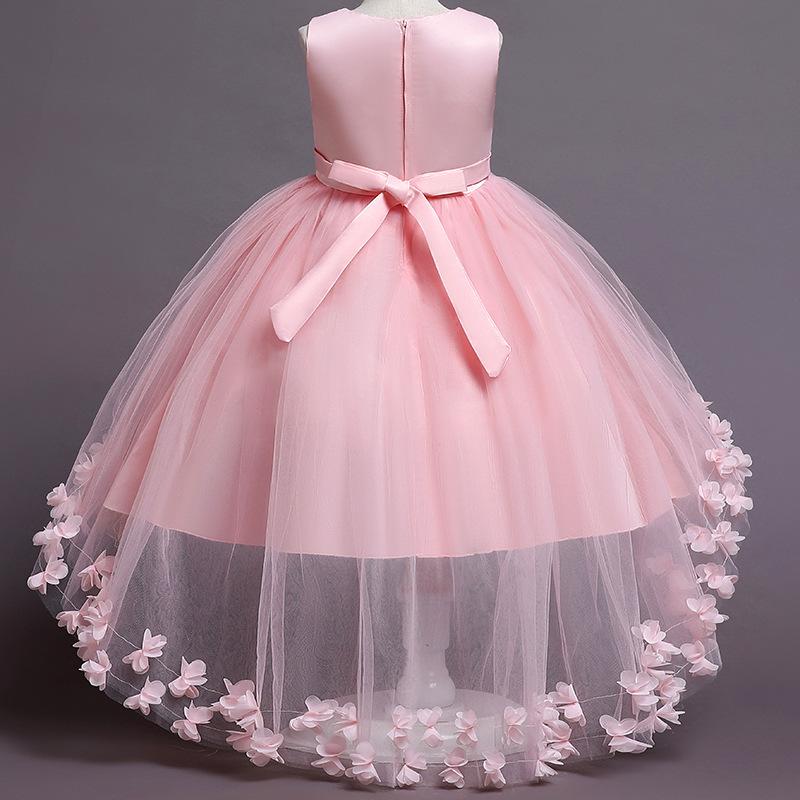 Children Girls Lace Princess Dress Elegant Trailing Birthday Dress Baby Girls Christmas Clothes