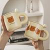 Bear Ceramic Mug Cute Cartoon Creative High Looking Household Coffee Couple Breakfast Cup Gift