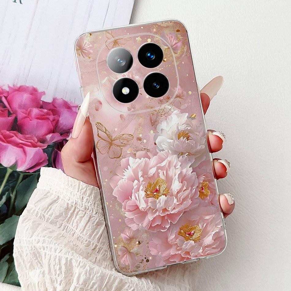 For Xiaomi Redmi Note 14 Pro+ Elegant Floral Butterfly Phone Case For Redmi Note14 Pro Plus 5G Soft Silicone TPU Cases