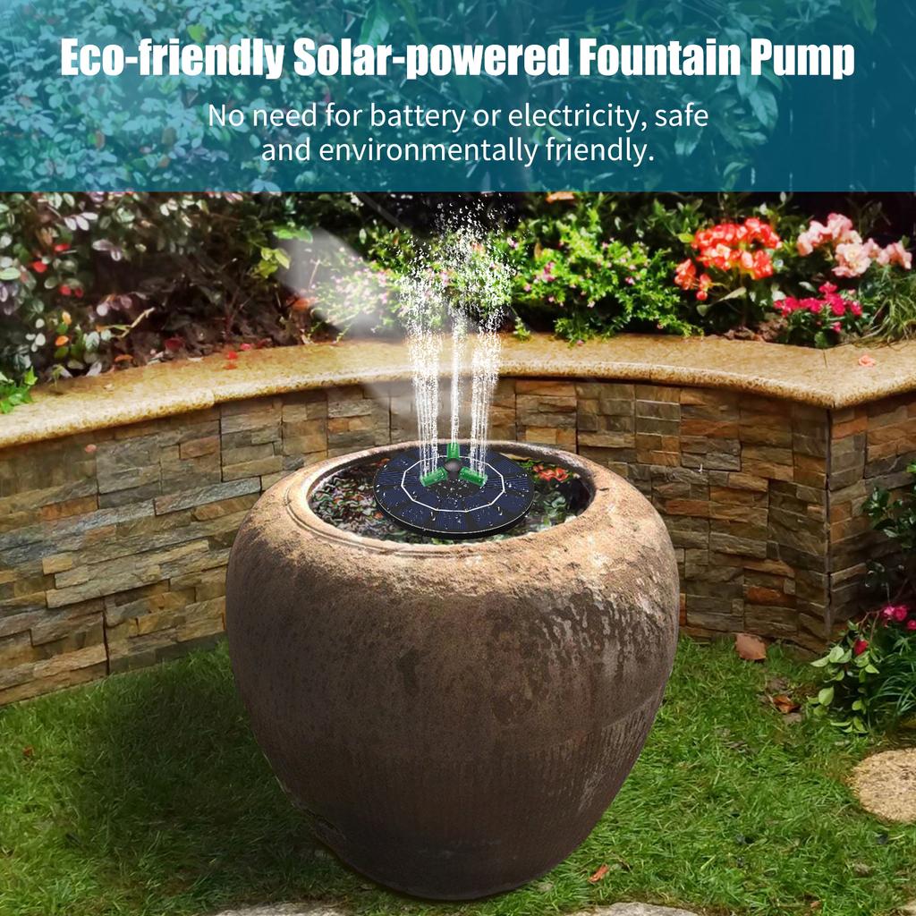 Солнечная фонтанная помпа мощностью 2,5 Вт с вращающейся на 360 градусов насадкой, фонтан на солнечной энергии, отдельно стоящий водяной насос