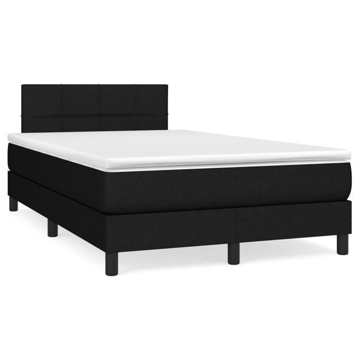 Maison Exclusive - Sommier à lattes de lit matelas et LED noir 120x190 cm tissu