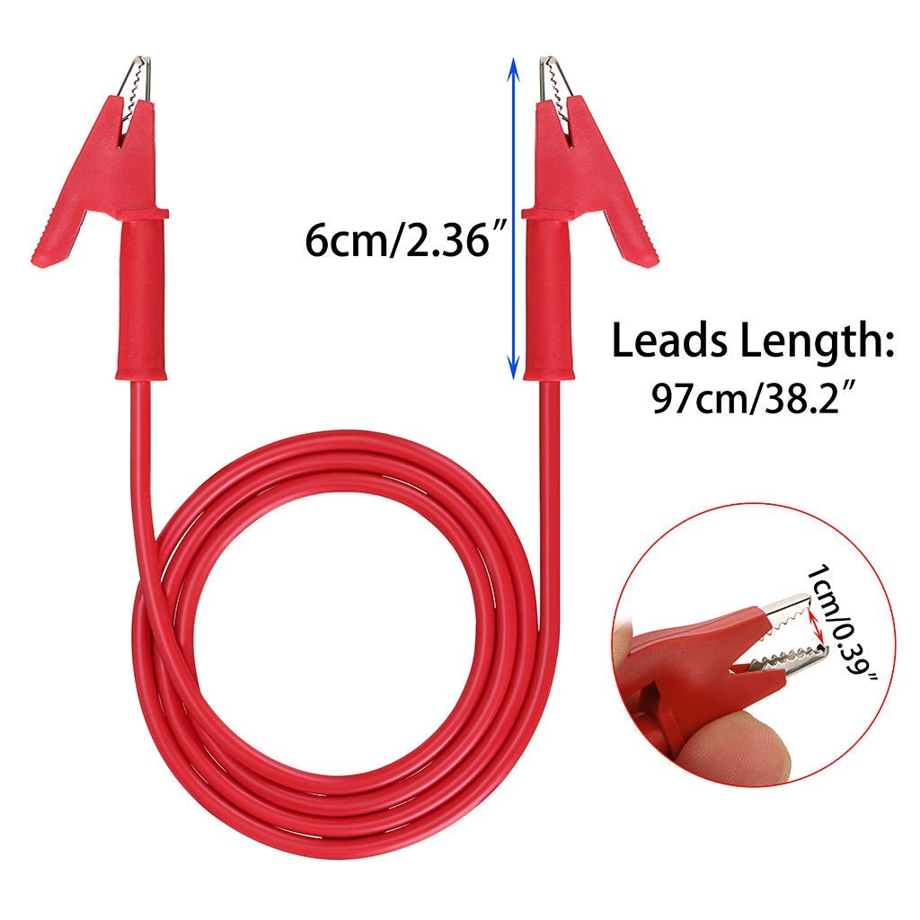 Kiligen Зажим-крокодил Электрический измерительный провод 15А Перемычка Тяжелый Премиум ПВХ Силиконовый кабель для электрических испытаний и лабораторного использования с защитным