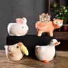 Керамический горшок для растений в виде животного Милый горшок для цветов в виде котенка с дренажным отверстием Декоративная овечка свинка кашпо для суккулентов Домашний декор для комнаты офиса стола