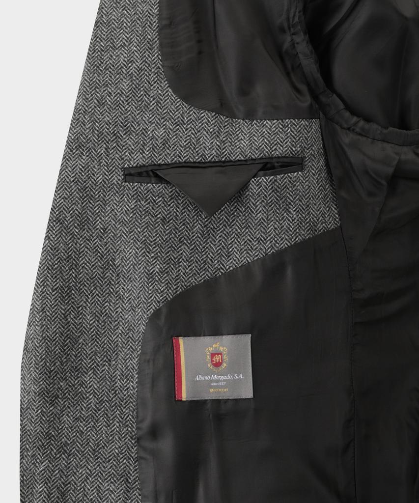 Brooks Brothers Wool Tweed Herringbone Jacket (Grey) (Bbjsmff402)