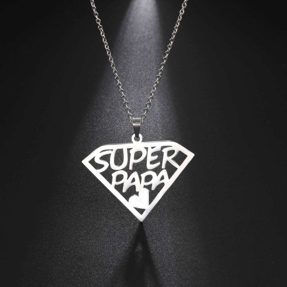 Кулон-ожерелье Cazador Super Papa Mama для мужчин, папы, женщин, ювелирные изделия из нержавеющей стали, подарки на День отца и матери, оптовая продажа, новинка 2025
