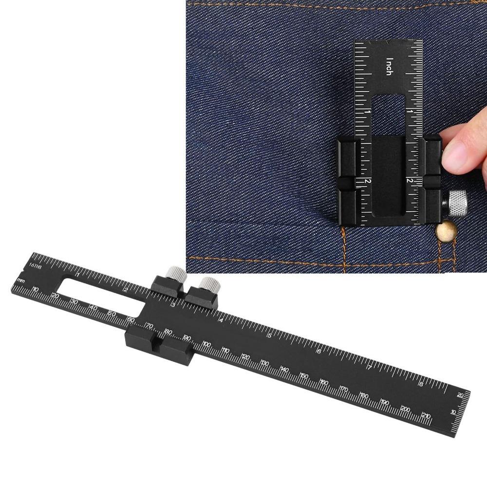 Aluminum Alloy Adjustable Slide Stop Ruler Slide Stop Precision Pocket Ruler For Engineers