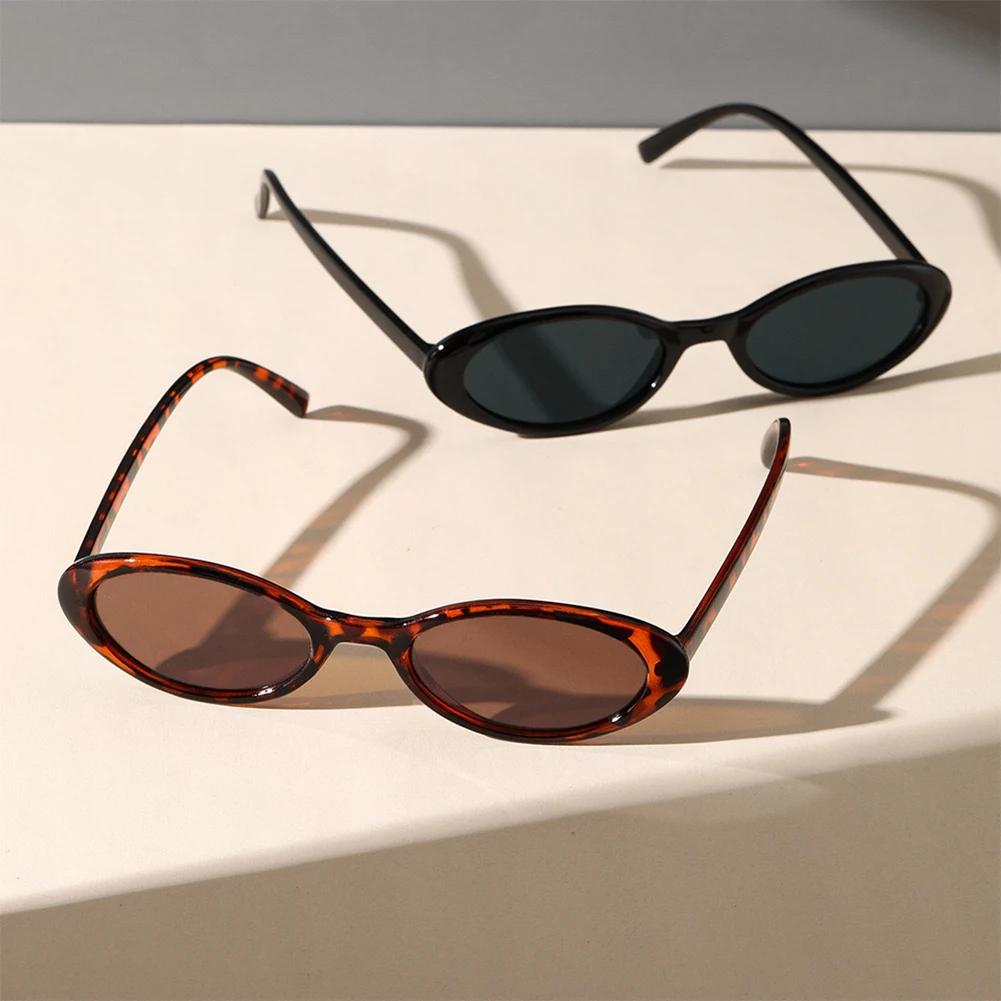 Women Vintage Oval Sunglasses Fashion Leopard Brown Print Stylish Sun Glasses Female Colorful Shades Eyewear