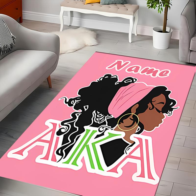 Custom personalization Alpha Kappa Alpha logo Area Rug - Perfect For Kitchen, Bathroom,Laundry Room Decor Large Size Available,Gift All Seasons