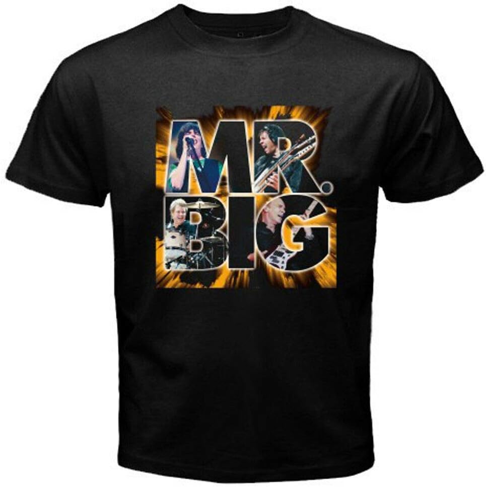 New Mr. Big Tour Logo Men's Black T-Shirt Size S to 3XL