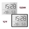 Ultra Thin Alarm Clock LCD Large Screen Digital Temperature Hygrometer Simple Magnetic Design Desk Refrigerator Wall Mounted Decoration Digital Clocks