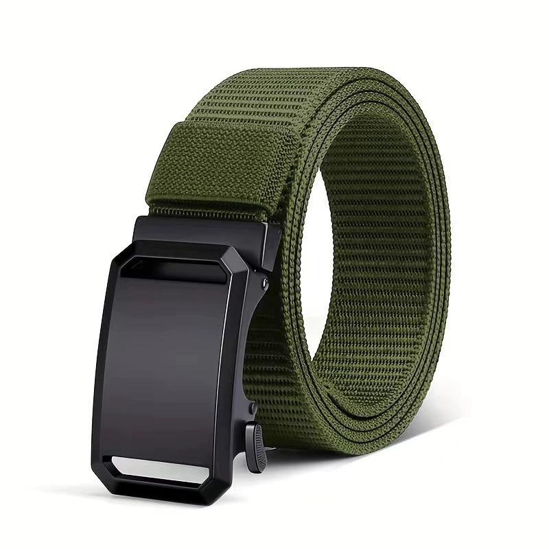 New Automatic Buckle Belt, Canvas Tactical Workwear Casual Outdoor Military Training Pants Belt For Men