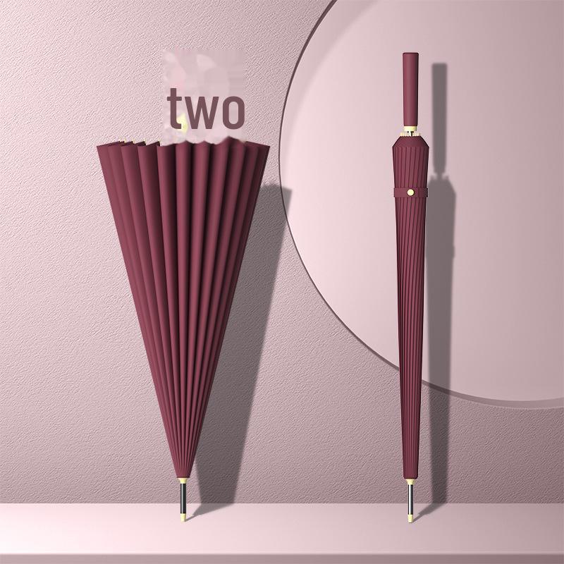 24-Bone Long Handle Umbrella: Large, Double-Reinforced Automatic Business Umbrella