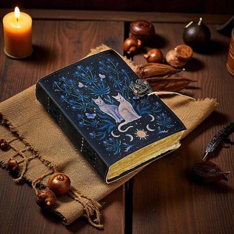 Кожаный журнал ведьмы ручной работы | Пустая книга теней для заклинаний | Небесный подарок для маленькой ведьмы для него ее