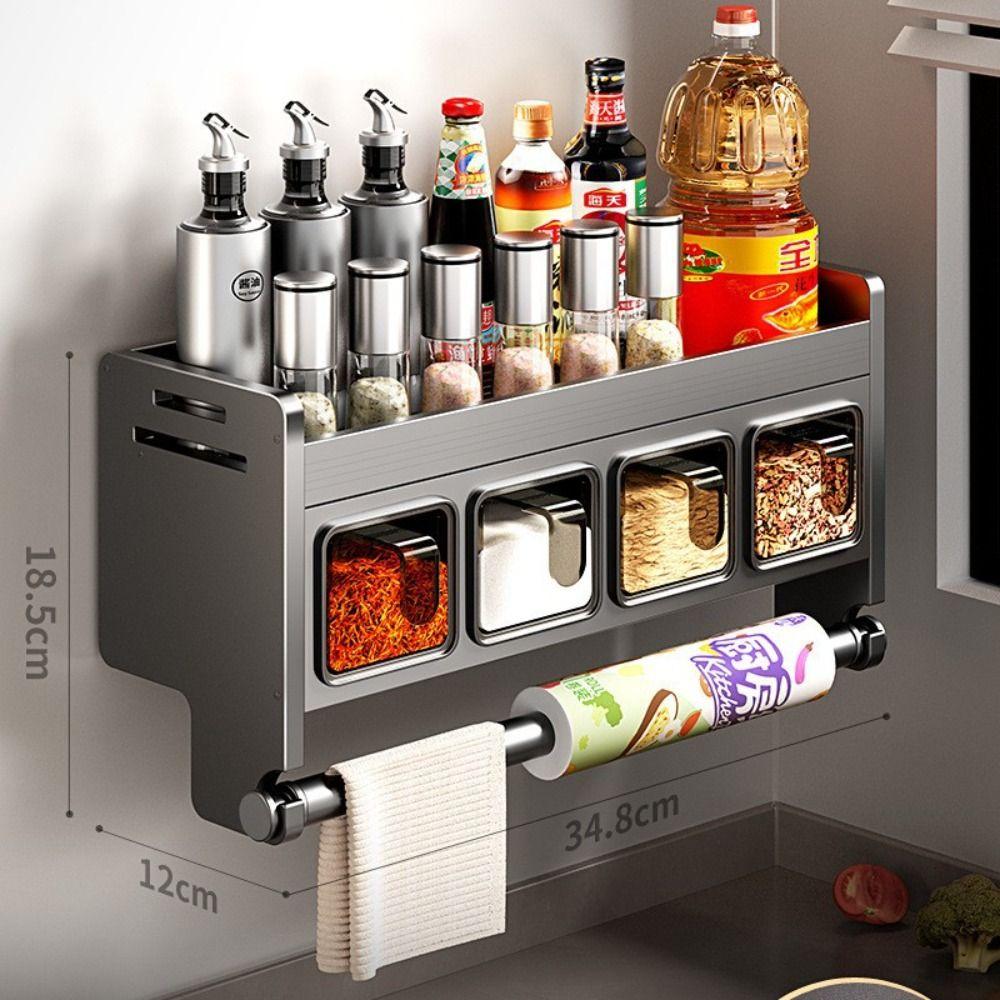 Multifunctional Condiment Jar Storage Holder Waterproof Spice Jars Rack Seasoning Box Rack Salt