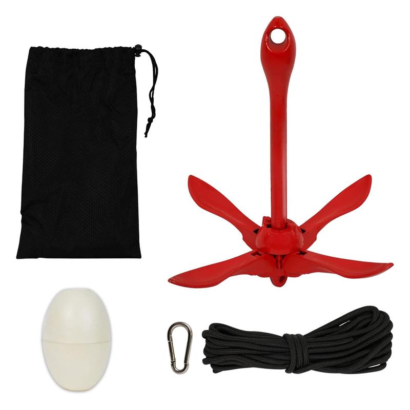 SSTT New 1.5 lb Folding Marine Kayak Anchor Kits with 40 ft Rope Accessories for Fishing Kayaks Canoe Jet Ski SUP Paddle Board