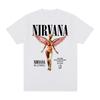 Hot Nirvana Rock Band Vintage Tshirt Y2k Casual Loose Angel Floral Grunge Music Cotton Unisex T Shirt New Tee Tshirt Unisexs Tops