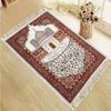 Lightweight Blue Ombre Prayer Rug Portable Islamic Mat with Floral Print Tassels