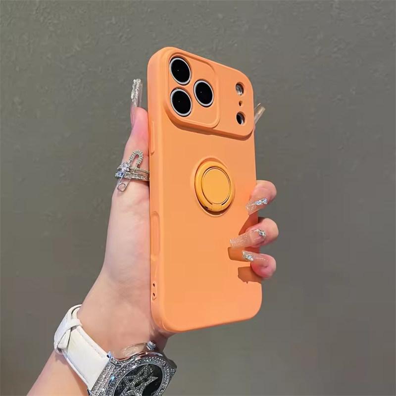 Противоударный чехол для телефона с подставкой-кольцом для iPhone 17 Air 16e 15 14 13 12 11 Pro Max Plus Xs XR Mini Матовый силиконовый мягкий чехол